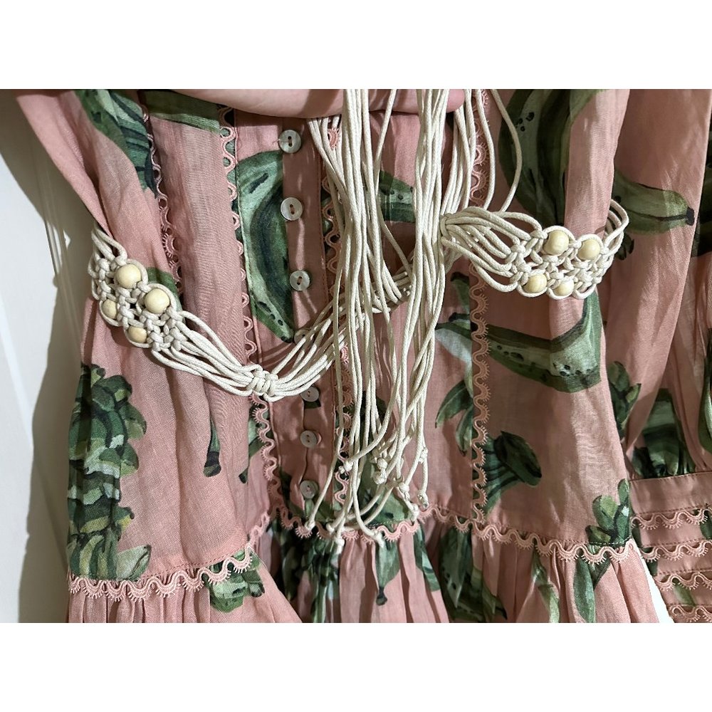 Alemais Pink Mini Dress with Green Banana Print - Picture 14 of 16